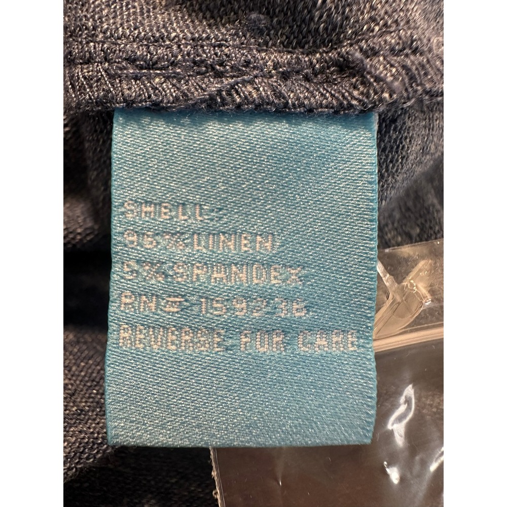 J.McLaughlin Button Down Top Womens XL Blue Very Good Linen Blend 3/4 Sleeve - Picture 7 of 8
